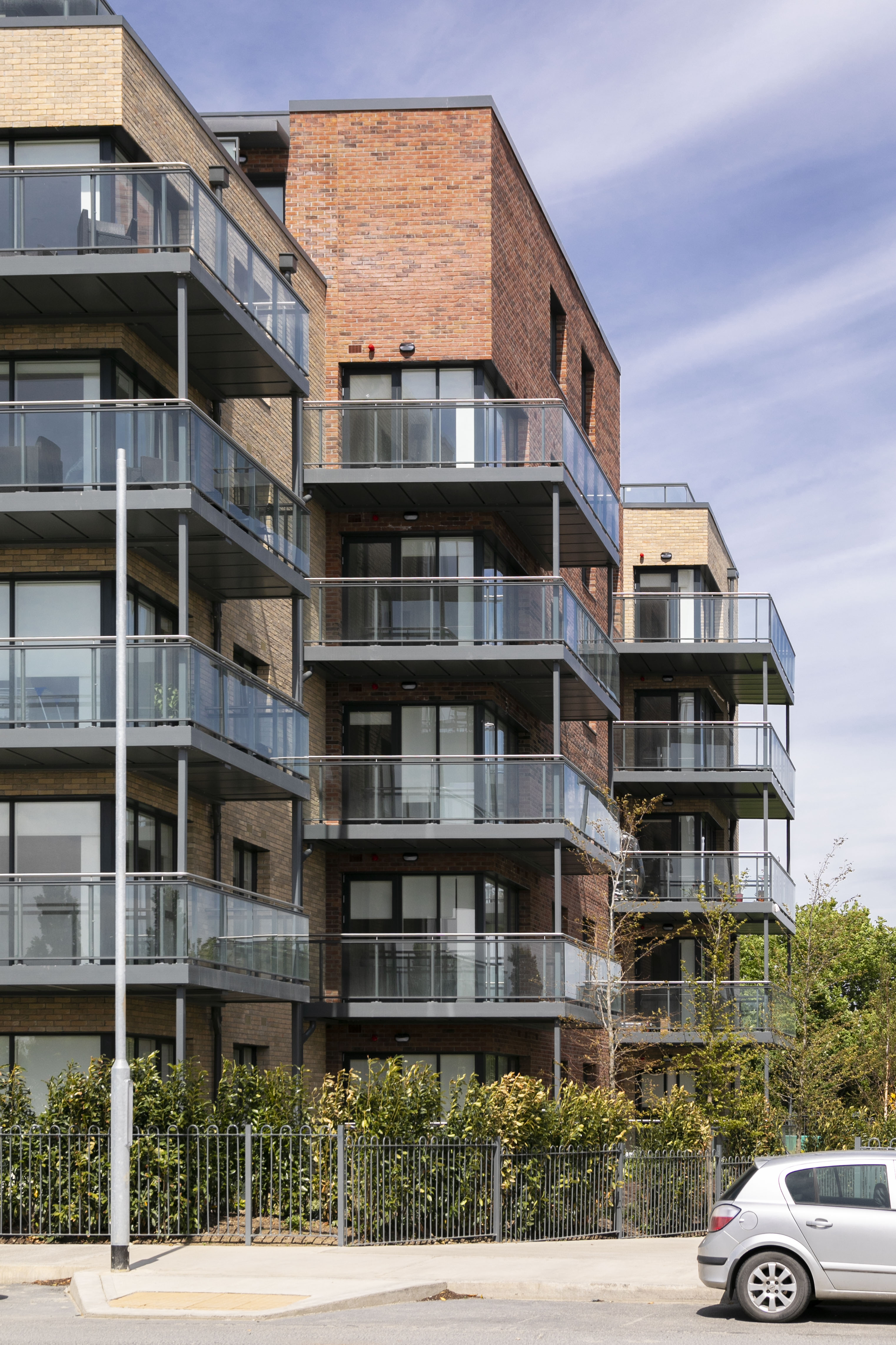 Modern apartments with balconies